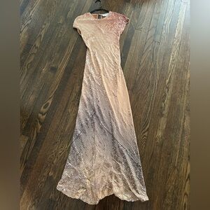 Chetta B Silk 90s Y2K Sequin Dress in Copper Ombré 10 with Slip